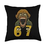 67 Six Seven 6 7 Meme Design Funny 6 7 Throw Pillow