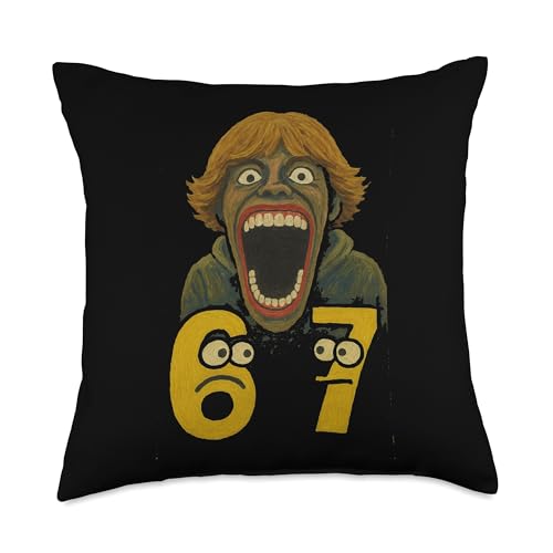 67 Six Seven 6 7 Meme Design Funny 6 7 Throw Pillow