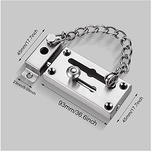 Cerradura de cadena para puerta de acero inoxidable con perno de seguridad 4