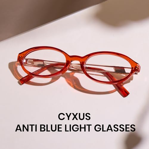 Image of Cyxus Oval Blue Light Glasses for Women Fashion UV Blocking Computer Glasses 8242