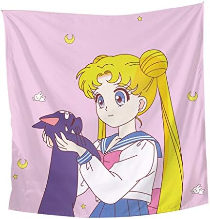 Ailancos Sailor Moon Backgrand Cloth Wall Painting Home Decor Lovely Tapestry Barrier Curtain Xmas
