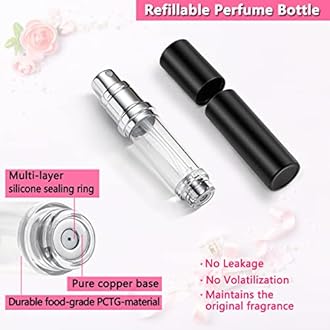 ANTOKX Travel Perfume Bottle Refillable Atomizer - 5ML Perfume Atomiser, Scent Pump Case, Leakproof Portable Perfume Sprayer for Women and Men (Rose Gold)