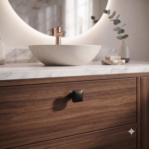 Image of JAGGER JAG401 Drawer Knobs for Home & Office - Durable and Elegant Stainless Steel Door Knob for Cabinets, Cupboards & Dressers (2, MATT Black (Square))