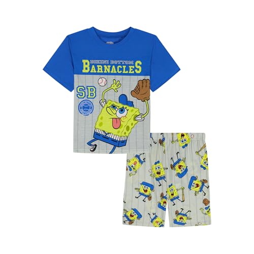 Nickelodeon Boys' 2-Piece Loose-fit Pajama Set, Soft & Cute for Kids, SPONGE LEAGUE, 6