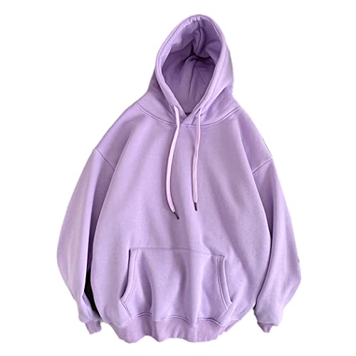Pull à capuche homme violet uni XL aux finitions soignées et au design minimaliste épuré