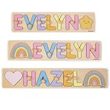 Personalized Name Puzzle Montessori Toys Nursery Decor Customized Puzzle Educational Toy for a 1 Year Old Gifts Kids Name Sign for Nursery Easter Present for Baby (Princess)