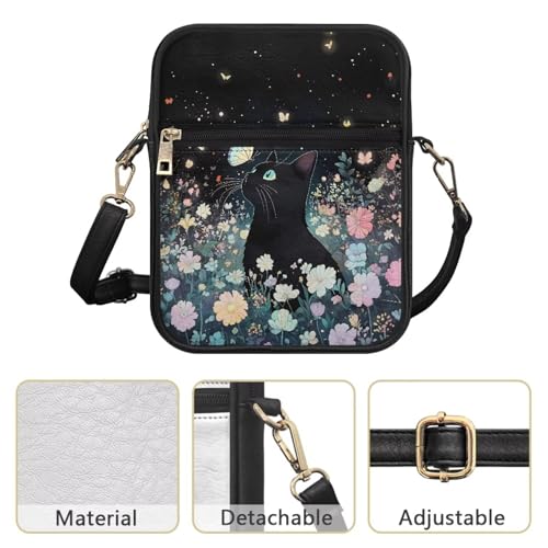 Small Leather Crossbody Messenger Bag for Men Women Soft Sling Shoulder Purse Satchel with Card Slot Zipper Pocket4