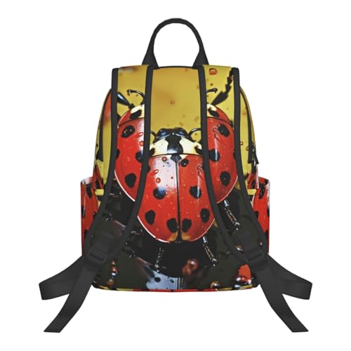 Casual Backpack for Women Men Paint Spotted Ladybug Lightweight Daypack Large Capacity Nurse Bag3