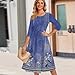 Women's Dress A-Line Crewneck Dress Comfy Flowy 3/4 Sleeve Sundress Casual Loose Fashion Printed Dresses with Pockets