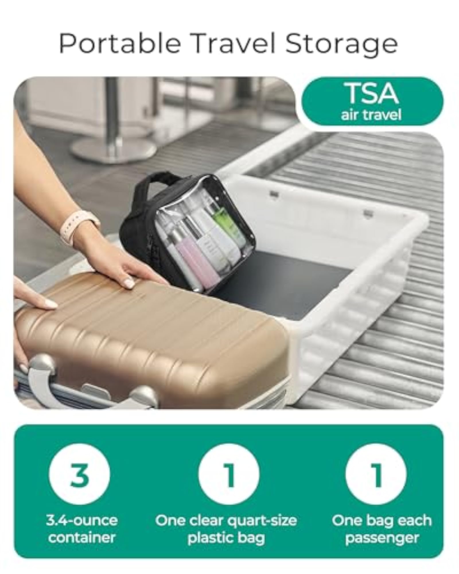 Clear TSA-Approved Toiletry Bag, Large Opening with Handle