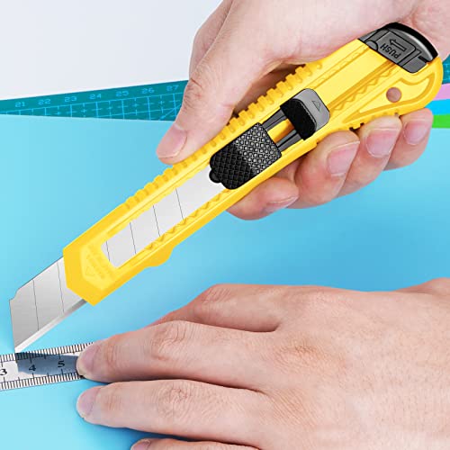 Image of DIYSELF 14 Pack Box Cutter Retractable, 18mm Box Knife, Utility Knife Retractable with Snap Off Blade, Box Opener for Home, Cutter Knives for Cardboard, Art, Craft