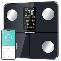 Healthkeep bilancia pesapersone impedenziometrica digitale con APP Bluetooth, display VA, frequenza...