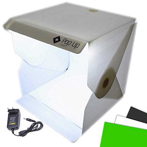 Pop Up Studio - Mini estúdio fotográfico, com iluminação LED e fundo infinito de 35x35x35cm