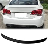 FREEMOTOR802 Rear Trunk Spoiler Deck Lid Spoiler, Fits 2010-2015 Chevrolet Cruze & 2016 Chevrolet Cruze Limited, OE Style Matte Black ABS Racing Trunk Tail Lip Wing Add-on Exterior Replacement Parts