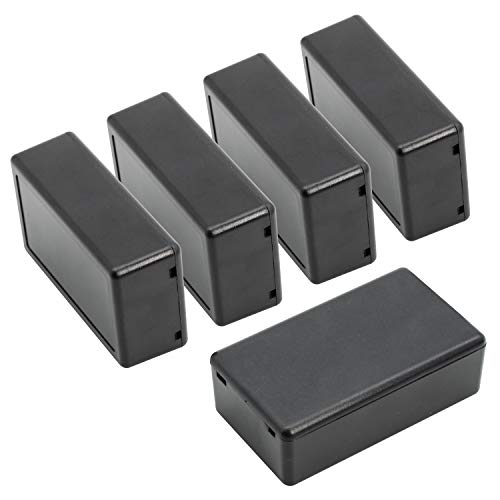 LeMotech Project Box 5 Pieces ABS Electrical Box Small Junction Box for Electronics PCB Case Electronic Hobby Box Black Outside Size 2.8 x 1.7 x 0.9 inch (72x 42x 23 mm)