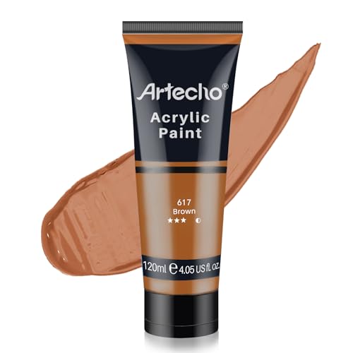 Artecho Brown Acrylic Paint (120ml / 4.05oz) Tubes Art Craft Paints for Canvas Painting Rock Stone Wood Fabric Art Supplies