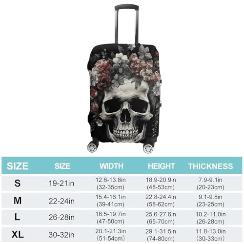 Carry on Luggage Cover Skull in Darkness Suitcase Covers for Luggages Tsa Approved Travel Luggage Sleeve Protector Elastic Suitcase Protector Anti-Scratch Washable Fits 19-30 Inch Case -L2