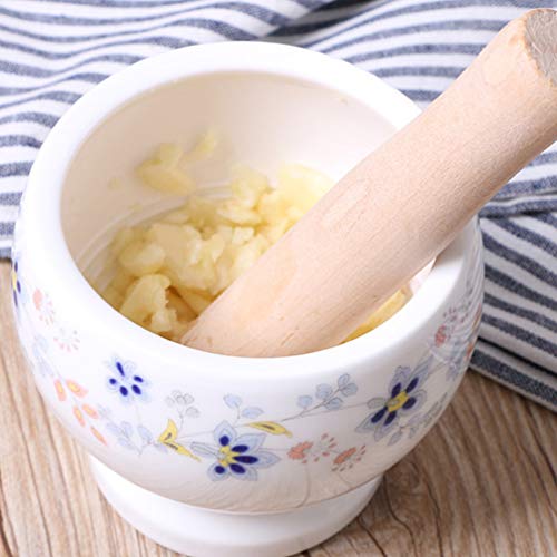 Hemoton Conjunto de Almofariz E Pilão Cerâmica Guacamole Tigela para Especiarias Temperos Pastas Pes