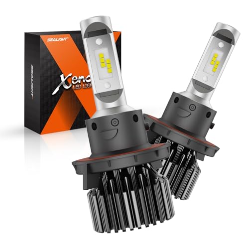 Image of SEALIGHT 9008 Light Bulbs, H13 40,000LM Powersports Bulbs, 6500K Cool White Plug and Play, CANBus Ready, Super Bright, h13 Pack of 2