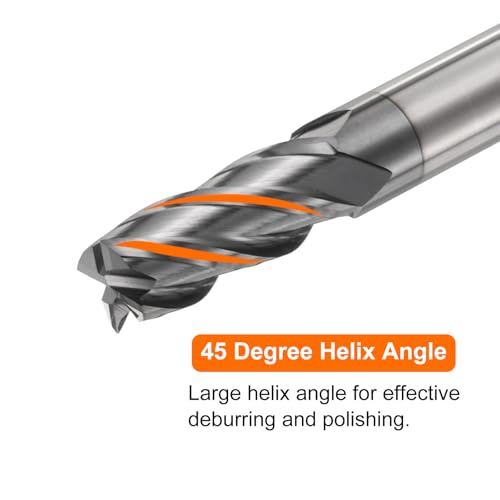 Image of HARFINGTON Carbide Square Nose End Mill Bit 8mm Cut Dia 4 Flutes TiAlN Coated Milling Cutter for Hardened Steel Metal (8mm Shank 20mm Cut Length 60mm Long 45 Degree HRC53-55)