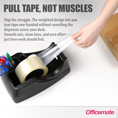 Officemate Recycled 2-in-1 Heavy Duty Tape Dispenser, Black (96690) image 7