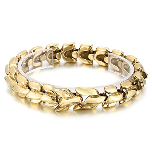 Bracelet serpent Viking en acier pour homme au style punk vintage nordique 23cm
