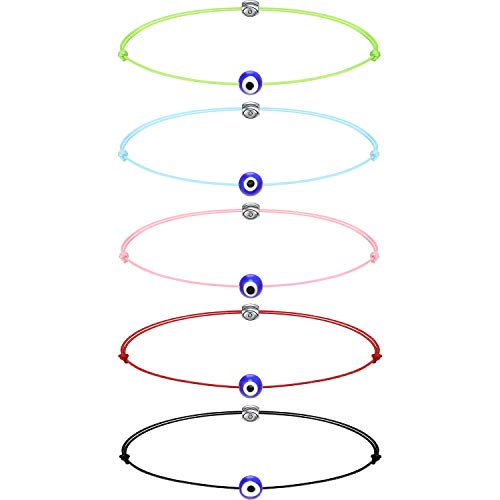 5 Stücke Böser Blick Armband Good Luck Armband Kabbala Charm String Freundschaftsbänder Schmuck für Frauen Männer