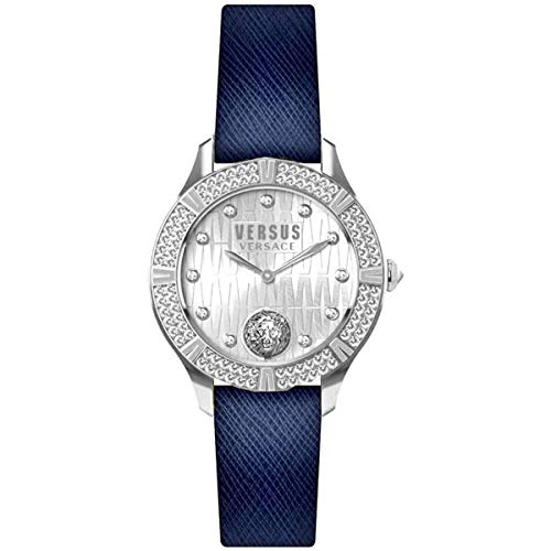 Preisvergleich Produktbild Versus by Versace Damen Armbanduhr Canton Road Lederarmband blau VSP261219