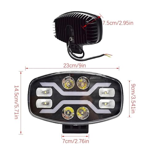 Phares LED pour Scania 9 pouces blanc jaune 100W