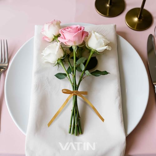 VATIN Double Face Old Gold Satin Ribbon 1/4" Continuous 50 Yards,Gold Polyester Fabric Ribbon use for Bows Bouquet, Gift Wrapping, Floral Arrangement Wedding Decoration