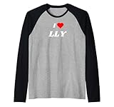 I love LLY - stock ticker gifts Raglan Baseball Tee