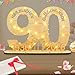 Seutgjie Deko 90 Geburtstag Frau Mann, 1936-2026 Geldgeschenke Geburtstag 90 Originelle Holz Schild Gästebuch mit LED Lichterkette für Männer Frauen Jubiläum Tischdeko