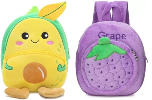 Image of blue tree Cute Boy's and Girl's Plush Bag Medium Quality Full Embroidery Designs Mini Travel Backpack Mango (Mango-Grape)