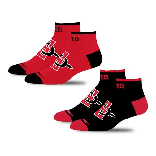 For Bare Feet NCAA SAN DIEGO STATE AZTECS Front and Center 2 Pack Team Colors Large