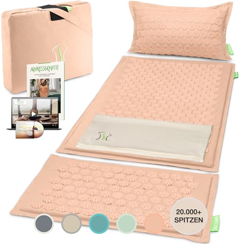 BACKLAXX ® Akupressurmatte mit Kissen, XL...