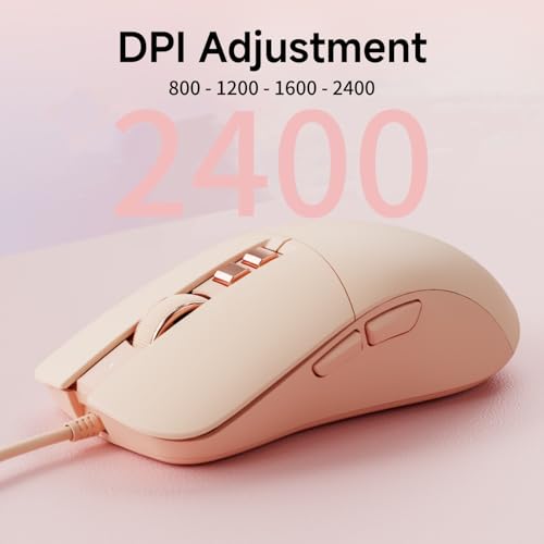 Image of EWEADN Wired Typewriter keyboard and Mouse Combo, Typewriter Style Mechanical Gaming Keyboard,104 Keys Backlit LED Keyboards, Media Control Knob, Wired Keyboard Pink Switch for Windows /Mac /PC-Pink