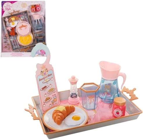 Disney Princess Style Collection Room Service Pretend Play Toy Set - with Serving Tray, Plate Cover, Pitcher & More for A Great Pretend Travel Experience - Girls Ages 3+ image 4