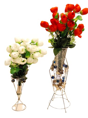 Flower Vase Show Piece for Home Garden Office Desk one Big and one Small Size (Without Flower) 30cm 12cm