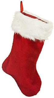 Top Sale Plush Christmas Stocking - Red and white Velvet Effect Christmas Stocking (Jumbo Stocking)
