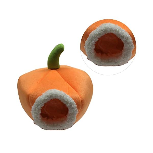 Popetpop guinea pig bed pumpkin - rat hamster bedding winter warm fleece small pet squirrel hedgehog sack chinchilla hut nest hamster cage accessories - image 5