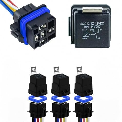 LiuBaiWuQuStars12V 30/40A Waterproof Automotive Relay Kit, 5-Pin SPDT with Wire Harness, Heavy Duty 12/16 AWG Copper Wires, 5-PIN SPDT Automotive Relays Kit.(3-Pack 30/40AMP Relay)