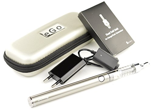 Kangertech eGo - Starterset (M) - e Zigarette - EVOD VV Akku 1.000 mAh & T3D Dual Coil Clearomizer (silber)