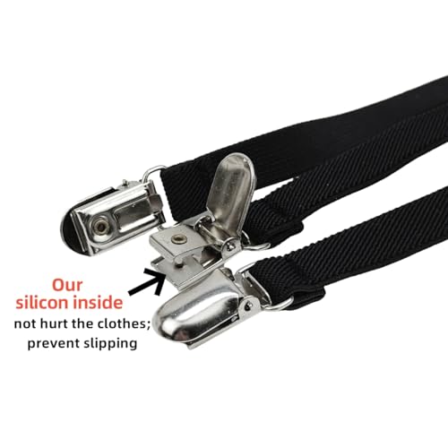 Women Blingbling Rhinestone Pearl Faux Leather Fashion Suspender Belts Costumes Waist Belt (Black, One size)3