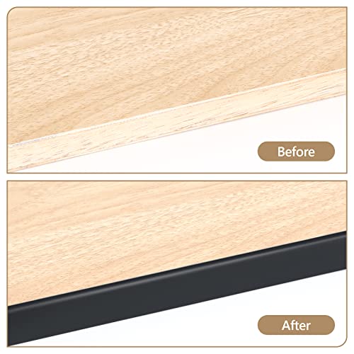 Image of 16 ft Flexible Self Adhesive Veneer Edge Banding Peel and Stick Veneer Edge Trim Collapsible Edge Guards (Black, 3 /4 inch)