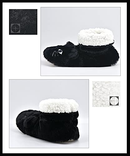 Dicuird Womens Slipper Socks Comfy&Warm Animal Non-Skid Bedroom Slipper Booties (Black Cat,5-7.5) #TOP2