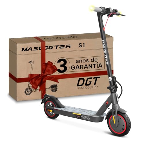 MASCOOTER S1 | Patinete Eléctrico Adultos Homologado DGT - Intermitentes & Regeneración de Batería al Frenar - 300W, 600W MAX, 20km Autonomí...
