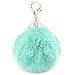 Kereda Llavero con pompones, colgante de bolso de peluche, pompón esponjoso, colgante de bolso de mano de piel de conejo falso, llavero para bolso, llaves o coche, verde, talla única,
