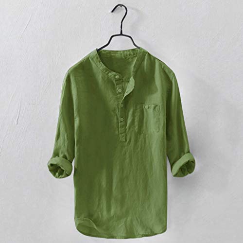 Camisa social masculina manga longa sem ferro camisa de botão blusa masculina casual top camisa long