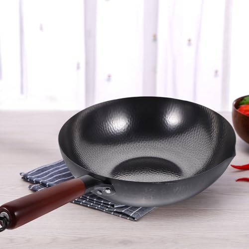 Wok tradicional antiadherente 32 cm con mango de madera miniatura 7