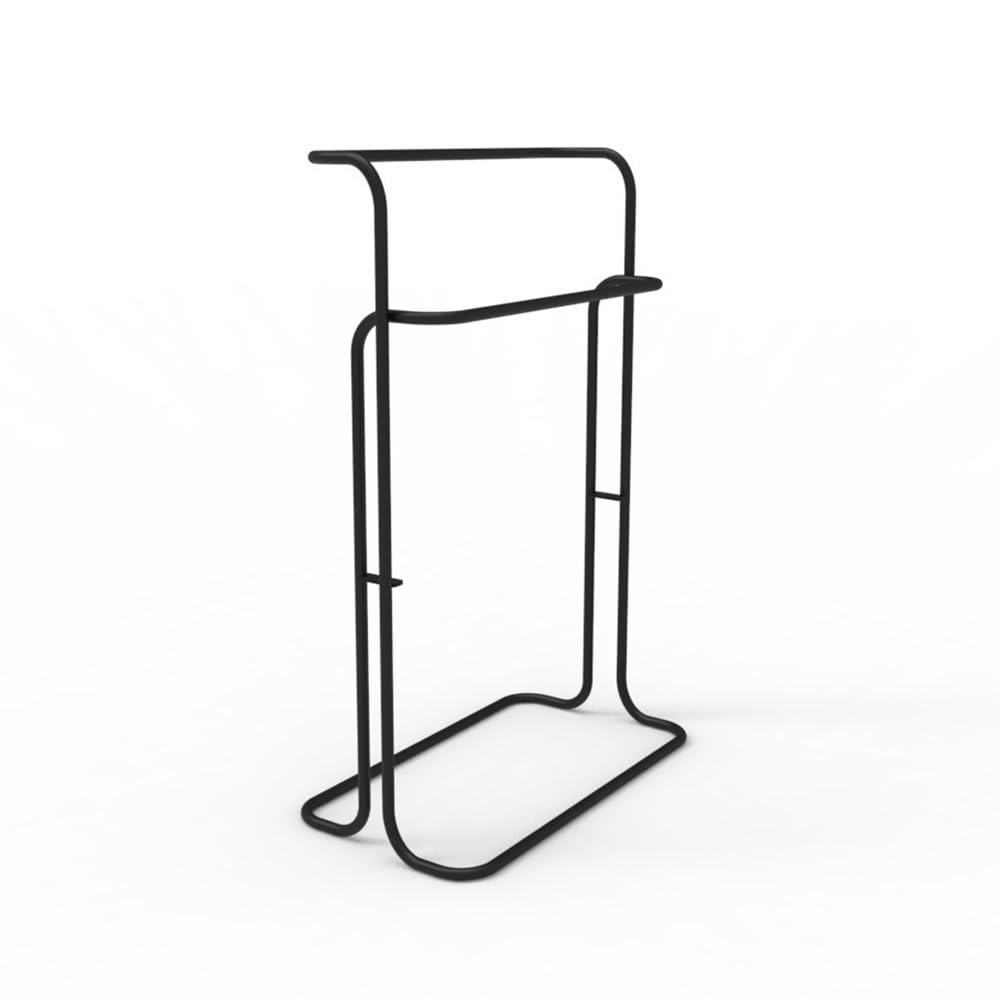 towel rail Bathroom Rack Towel Punch-free Floor Storage with Basket(Black)